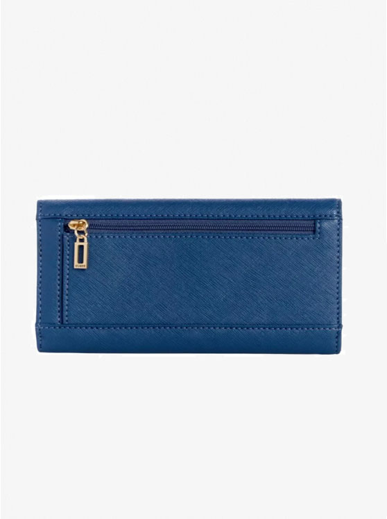Cartera Guess Abree Slim Clutch Azul – Diseño Liso
